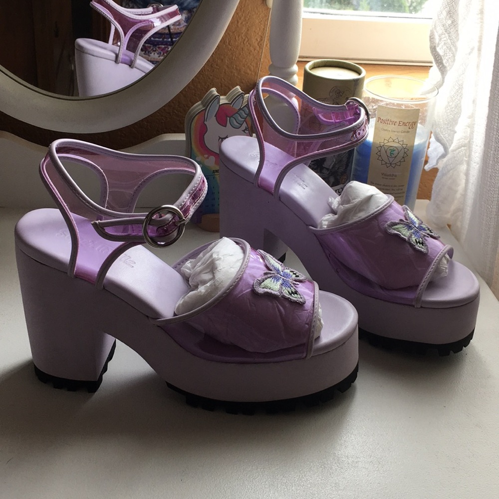 90s butterfly baby platform heels